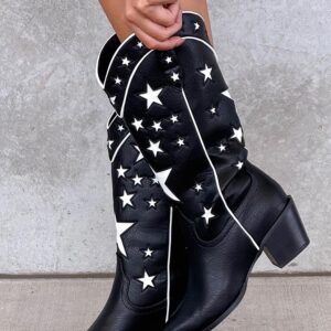Billini Dollie Black And White Cowboy Boots