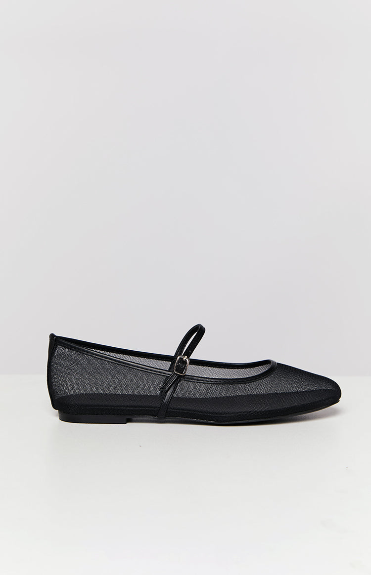 Billini Gilda Black Mesh Ballet Flats - Image 2