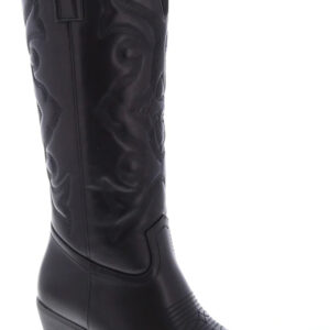 Kelly Black PU Cowboy Boots