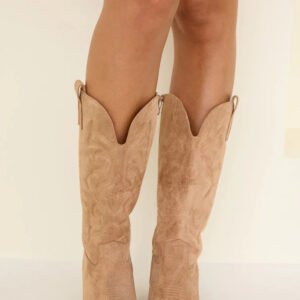 Kelly Camel Suedette Cowboy Boots