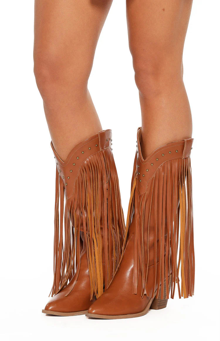 Meadow Tan Fringe Cowboy Boots - Image 2