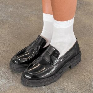 Tony Bianco Wiz Hi Shine Black Loafers