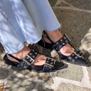 Therapy Matilda Black Patent Pointed Flats